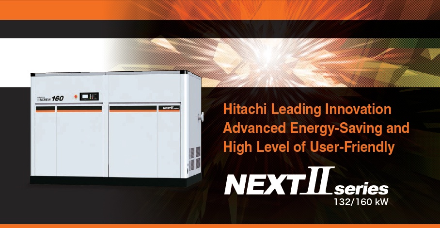 Máy nén khí trục vít ngâm dầu Hitachi Next II Series